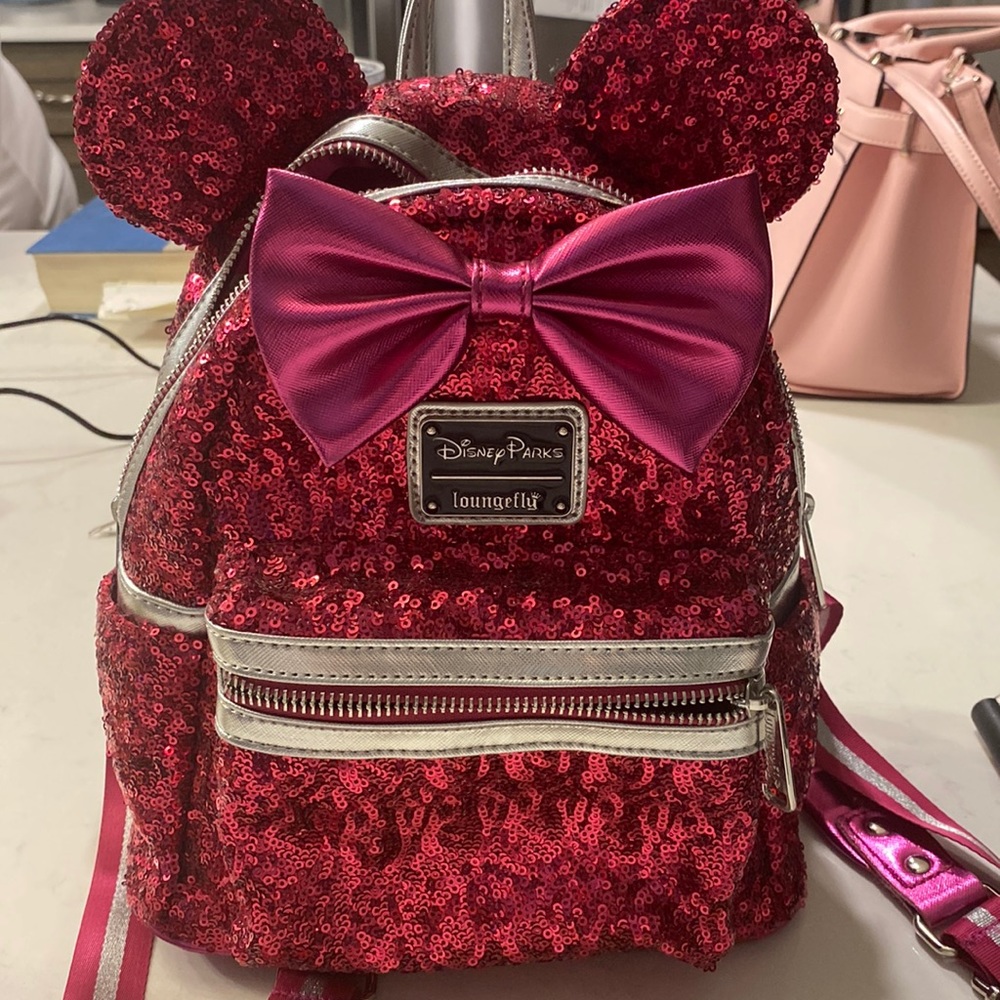 Hot Pink Loungefly Minnie Bookbag